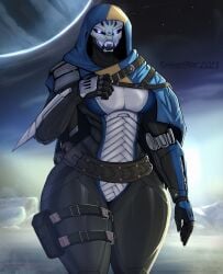 1girls 2023 2d 2d_(artwork) 5_fingers armor armored armored_female armored_gloves athletic athletic_female belt belts big_breasts big_thighs black_clothing black_sclera blue_clothing blue_eyes bottom_heavy breasts bungie busty cloak clothed destiny_(game) destiny_2 elsie_bray exo exo_stranger female female_focus female_only fit fit_female fully_clothed hi_res highres hips hourglass_figure large_thighs leotard maks mask masked masked_female pauldrons runawaystride solo solo_female solo_focus thick_thighs thigh_belt thigh_gap thigh_pouch thigh_strap thighs thunder_thighs voluptuous white_clothing wide_hips