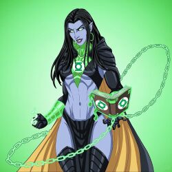 blue_skin dc female green_lantern green_lantern_corps lyssa_drak phil_cho