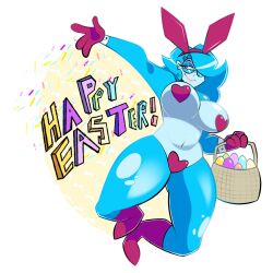 0nion_(funy0nion) anthro blue_hair easter easter_bunny funy0nion tagme