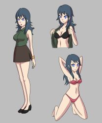 blue_hair breasts byleth_(fire_emblem) byleth_(fire_emblem)_(female) female female_only fire_emblem fire_emblem:_three_houses mythkaz nintendo solo white_skin