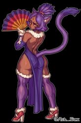 ashsux blaze_the_cat cat_tail dark-skinned_female dark_skin female humanized purple_hair solo sonic_(series) the_murder_of_sonic_the_hedgehog