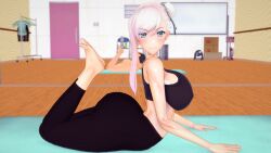 3d alternate_costume fate/grand_order fate_(series) female koikatsu miyamoto_musashi_(fate) miyamoto_musashi_(swimsuit_berserker) miyamoto_musashi_(swimsuit_berserker)_(third_ascension)_(fate) yoga_pants