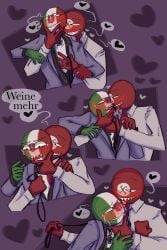 countryhumans dubious_consent fascist_italy_(countryhumans) forced_kiss kissing leash nazi_germany_(countryhumans) tears third_reich_(countryhumans)