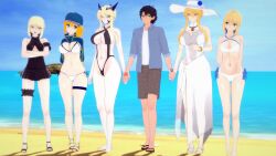 3d artoria_pendragon artoria_pendragon_(alter) artoria_pendragon_(lancer) artoria_pendragon_(lancer_alter) artoria_pendragon_(swimsuit_ruler) artoria_pendragon_(swimsuit_ruler)_(second_ascension)_(fate) fate/grand_order fate/stay_night fate_(series) fujimaru_ritsuka_(male) koikatsu mysterious_heroine_xx_(foreigner)