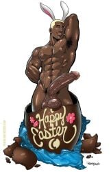 1boy abs african african_male arm_behind_head armpit biceps big_chest big_cock big_pecs big_penis boner bulging_biceps bunny_ears byron_durand chocolate_egg class_comics dark-skinned_male dark_skin easter easter_egg english_text erect_penis erection hard_on huge_chest huge_cock huge_pecs looking_at_viewer male male_only melanin muscles muscular muscular_male naked_justice_(class_comics) nude patrick_fillion pecs posing smiling smooth_chest smooth_skin solo solo_male space_cadet teasing veiny_penis