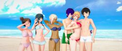 2boys 3d 4girls beach big_breasts bikini breast_grab cheating cheating_girlfriend dark-skinned_female fingering fujinoki_nene groping_breasts hajimete_no_gal hashiba_junichi koikatsu light-skinned_female light-skinned_male long_hair mygfisagal netorare orange_hair photoshoot ranko_honjou sakamoto_shinpei short_hair slut swimsuit yame_yukana yui_kashii