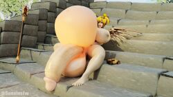 1futa 3d belly belly_inflation big_belly big_breasts blonde_hair breasts futa_only futanari huge_belly huge_breasts hyper_balls hyper_penis inflation mercy nipples open_mouth overwatch penis solo sunninsfw tongue_out