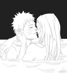 1boy 1boy1girl 1girls arm_around_neck bathing bathing_together boruto:_naruto_next_generations embrace face-to-face female hugging implied_sex in_water kissing male male/female mixed_bathing narusakuart naruto naruto_(series) nude parted_lips passionate romantic sakura_haruno sensual straight uzumaki_naruto