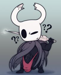 anthro balls big_balls clothing fatzoimp genitals hi_res hollow_knight huge_balls hyper hyper_balls hyper_genitalia male protagonist_(hollow_knight) solo underwear