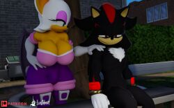 3d 3d_(artwork) 3d_model andromorph cuntboy exposed_torso footwear futanari handwear iceghost_(artist) intersex mobian mobian_(species) mobian_bat outside public rouge_the_bat sega shadow_the_hedgehog sonic_(series) sonic_adventure_2 sonic_the_hedgehog_(series)