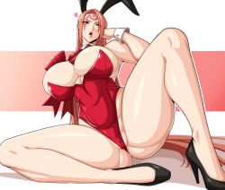 alecto_0 baiken big_breasts bunnysuit cameltoe guilty_gear high_heels pink_hair spread_legs thick_thighs