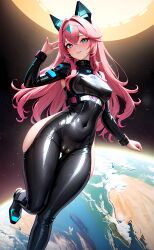 ai_generated arms ass bodysuit breasts coomer_ai eyes face female full_body hair humanoid legs limbs long_hair planet space stable_diffusion