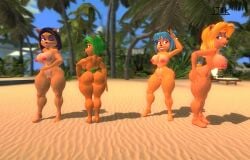 3d ami_bandicoot anthro bandicoot big_breasts big_butt crash_(series) crash_team_racing crash_team_racing_(series) crash_team_racing_nitro-fueled female female_only furry garry's_mod garrysmod isabella_bandicoot liz_bandicoot megumi_bandicoot multiple_girls pose seductive