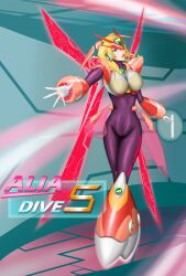 alia android armor armored_boots armored_female blonde_hair mega_man mega_man_x reploid robot_girl