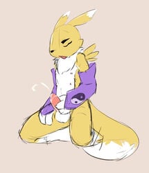 anthro canine cum digimon erection fox fur furry male male_only masturbation penis renamon seth-iova