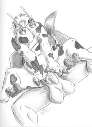 bovine chubby cow_girl drawn fat furaffinity grymmbadger lactation monochrome reverse_cowgirl_position sex