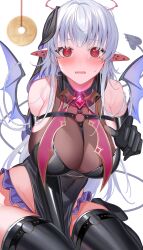 1girls 2023 2d 2d_(artwork) amahara4 big_breasts big_thighs blush breasts chains cleavage elf elf_ears female female_focus female_only hair halo hi_res high_heels highres hypnosis hypnotic_eyes jewel jewelry large_breasts large_thighs latex latex_gloves latex_leotard latex_thighhighs leotard light-skinned_female light_skin looking_at_viewer nun nun's_habit nun_habit nun_hat nun_outfit on_knees original original_character purple_skirt shoulder_gloves silver_hair skirt slime solo solo_female solo_focus spade_tail spiked_cuffs succubus succubus_tail succubus_wings thick_thighs thighhigh_boots thighs wings