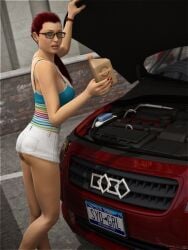 ass audi car clothing glasses sydgrl3d