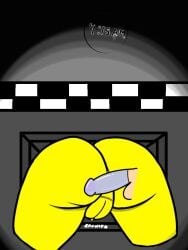 anus bubble_butt condom_on_penis eronsfw five_nights_at_freddy's helpless_girl imminent_anal imminent_penetration stuck_in_vent toy_chica_(fnaf)