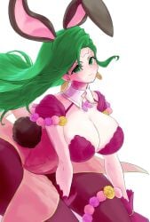 1girls alternate_costume annand_(fire_emblem) ass breasts bunny_ears bunny_girl bunnysuit cleavage earrings easter egg female female_only fire_emblem fire_emblem:_genealogy_of_the_holy_war fire_emblem_heroes gloves green_eyes green_hair large_ass large_breasts leotard long_hair looking_at_viewer nintendo pantyhose sitting smile solo ta_dasu_(tadasu_hayashi) very_long_hair white_background wide_hips