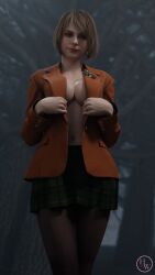 3d ashley_graham ashley_graham_(ella_freya) blonde_hair breasts forest hornywitches3d resident_evil resident_evil_4 resident_evil_4_remake skirt