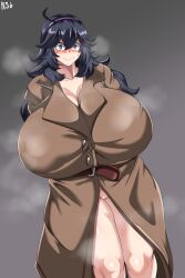 1girls belt big_breasts big_thighs blush breasts busty female gigantic_breasts hex_maniac huge_breasts huge_thighs human human_only jacket large_breasts massive_breasts nintendo pokemon pokemon_xy purple_eyes purple_hair thick_thighs thighs voluptuous wirberlwind