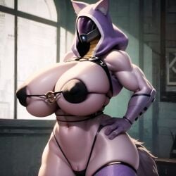 ai_generated bikini_top dangerous_beast_cosplay huge_breasts quarian tali'zorah_nar_rayya