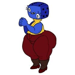 1girls ass belly blue_skin breasts chubby chubby_female dice fat female female_focus female_only heels hips hyper_ass large_ass mom_jeans no_humans pants stomach sweater thick_thighs thighs transparent_background whiteraff wide_hips