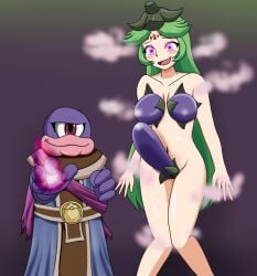 asatuyu breasts eggplant eggplant_wizard female futanari huge_ass huge_breasts hypnosis kid_icarus kid_icarus_uprising mind_control navel nintendo palutena penis plant_girl plant_transformation thick_thighs transformation wide_hips