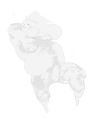 anonymous_artist armpits arms_behind_head balls bbm beard big_belly captain_brineybeard cuphead_(game) double_amputee erection fat_man hairy moobs obese_male overweight_male pegleg penis pinup pirate sketch solo_male