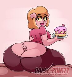 ass ass_cleavage birthday_gift blonde_hair bubble_butt butt_crack daisy-pink71 daisy_pink71 huge_ass imadeej lipstick monster_girl pink_skin samantha