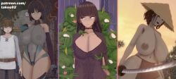 3d 3d_(artwork) 3girls 7boys annoyed big_ass big_breasts bodysuit brown_eyes cassandra_(takeo92) cleavage curvaceous curvy dark-skinned_female dark_elf dark_hair erect_nipples exposed_breasts female female_focus grabbing grabbing_from_behind green_eyes gremlin hanging_breasts huge_ass huge_breasts interspecies koikatsu large_ass large_breasts leila_(takeo92) loincloth molestation monster nipples_visible_through_clothing original original_character pinup red_eyes revealing_clothes robe skimpy skimpy_clothes split_screen takeo92 thick_thighs tight_clothing tight_fit uresa_hlaalu_(takeo92) wide_hips