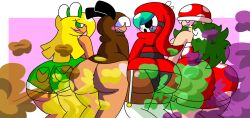 4girls ass big_ass big_butt brap brappycatty dark_skin fart fart_fetish farting farts female female_only fetish gassy goomba goomba_girl koopa koopa_girl mario_(series) multiple_girls nintendo piranha_plant piranha_plant_girl purple_fart shy_gal simple_background standing sunniefunnie