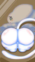 alien ass big_ass blue_eyes blush cute cute_face embarrassed keyhat_tk10 looking_at_viewer looking_back massive_ass massive_butt naked nude plump_ass presenting presenting_ass presenting_hindquarters shortstack showing_ass solo tail thick_ass tiril_(keyhat_tk10) white_body white_skin