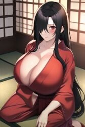 1girls ai_generated aizend_ai asian asian_clothing asian_female big_breasts black_hair blush boruto:_naruto_next_generations breasts_bigger_than_head busty cleavage curvaceous curvy curvy_body curvy_female curvy_figure female female_focus female_only gender_transformation genderswap_(mtf) hair_over_one_eye huge_breasts indoors inner_sideboob kimono kneeling large_breasts light-skinned_female light_skin long_hair looking_at_viewer mature mature_female milf nai_diffusion naruto naruto:_the_last naruto_(series) naruto_shippuden novelai on_knees oppai pale-skinned_female pale_skin presenting_breasts red_eyes rule_63 sasuke_uchiha sasuko shounen_jump smile smiling smiling_at_viewer solo solo_female solo_focus stable_diffusion very_long_hair voluptuous voluptuous_female yukata