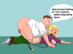 1boy bad_art big_ass big_breasts connie_d'amico cum_in_ass excited family_guy fat_man female peter_griffin rape tutacamon27 yellow_hair