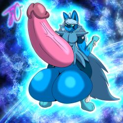 big_penis huge_cock jaycario_(artist) lucario mega_lucario penis pokemon pokemon_(species) thick_thighs wide_hips