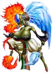 breast_expansion breasts byleths200 clothed clothing edit edited fire fire_hair gem gerudo huge_breasts ice ice_hair ocarina_of_time official_art older_female the_legend_of_zelda twinrova witch