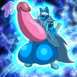 big_penis huge_cock jaycario_(artist) lucario male male_only mega_lucario penis pokemon pokemon_(species) thick_thighs wide_hips