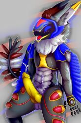 absurd_res aerogen anthro cosmic-ray-the-protogen cosmic_ray_the_aerogen hi_res machine male pearly_artist protogen solo