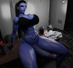 1futa 3d abs animated athletic athletic_futanari balls big_breasts big_penis blue_skin bottomless breasts choker clothed_breasts dark-skinned_futanari erection fit fit_futanari futa_only futanari gym huge_breasts huge_cock human large_breasts large_penis locker_room looking_at_viewer loop muscular muscular_arms muscular_futanari muscular_thighs no_sound overwatch penis penis_to_the_knees purple-skinned_futanari purple_body shorter_than_30_seconds solo solo_futa sports_bra surprise surprise_futa thong video widowmaker zzzxxxccc