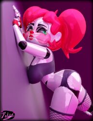 1girls 3d 3d_(artwork) against_wall animatronic arched_back baby_(fnafsl) bedroom_eyes big_ass big_breasts bra circus_baby circus_baby_(fnaf) fishnet_legwear fishnet_stockings five_nights_at_freddy's five_nights_at_freddy's:_sister_location green_eyes hd jpeg looking_back painted_nails panties polsy red_hair red_lipstick robot robot_girl robot_humanoid scottgames seductive shiny_skin sister_location so87baby solo solo_female summer_of_87_baby tagme teasing white_body