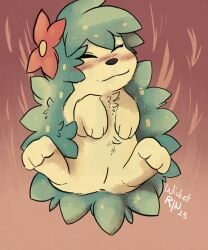 anus blush closed_eyes female feral fur genitals hi_res legendary_pokemon lying nintendo on_back pokémon_(species) pokemon pokemon_(species) pussy shaymin shaymin_(land_form) solo spread_legs spreading wicketrin