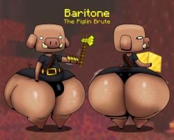 ass baritone_(breathotter) big_ass big_butt breathotter bubble_ass bubble_butt buldge bulge flaccid huge_ass hyper_ass hyper_butt hyper_thighs looking_at_viewer looking_back male male_only microsoft minecraft mojang original original_character piglin shaking shaking_ass shaking_butt solo solo_male