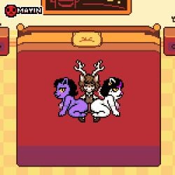 1:1 1boy 2girls animated anthro antlers asroyal_sagittarius ass big_breasts big_butt black_hair blush bodily_fluids breasts catti_(deltarune) catty_(undertale) cervine clothed clothing collaborative collaborative_hot_dogging collaborative_sex compression_artifacts cum cum_on_ass cumming_from_buttjob cumshot deer deltarune digital_media_(artwork) domestic_cat ear_piercing felid feline felis female fur furry genital_fluids genitals gif group group_sex hair horn hot_dogging low_res lowres male male/female mammal mayin naked nipples nude overweight overweight_female penis piercing pixel_art purple_body purple_fur sex sibling sister sisters smile thick_thighs threesome trio undertale undertale_(series) white_body white_fur