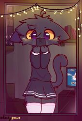 catboy cute femboy grey_body koda_(kodypaws) kodypaws yellow_eyes