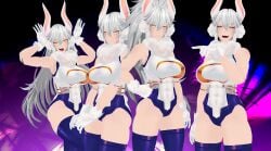 3d 3rd 4girls abs android android_girl bangs big_breasts breasts bunny_ears cosplay fangs female female_focus female_only fit fit_female grumpy hips huge_breasts large_breasts leotard long_hair miruko miruko_(cosplay) multiple_girls multiple_poses my_hero_academia navel navel_visible_through_clothes official official_art one_eye_closed open_mouth pose posing rabbit_ears rumi_usagiyama shounen_jump side_butt silver_hair stretched_clothing teeth teeth_showing thick_thighs thighhighs tight_clothing tough_girl virtual_youtuber vshojo yellow_eyes youtube youtuber zentreya