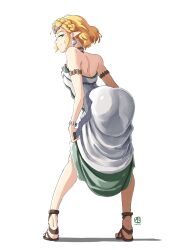 1girls 2023 ass ass_in_dress automatic_giraffe bare_shoulders bent_over big_ass blonde_hair bubble_butt female female_only green_eyes humanoid hylian hylian_ears light-skinned_female light_skin looking_at_viewer looking_back nintendo no_panties no_underwear pointy_ears princess_zelda seductive seductive_smile short_hair skin_tight smile tears_of_the_kingdom the_legend_of_zelda thick_thighs wide_hips zelda_(tears_of_the_kingdom) zonai_outfit