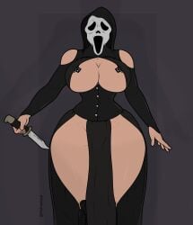 big_breasts female_ghostface ghostface methados nightmare_waifu scream scream_(franchise) serial_killer thick_thighs