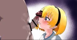 07th_expansion 1boy 1girls age_difference animated blonde_hair blush cum cum_in_mouth ejaculation fellatio gym_uniform higurashi_no_naku_koro_ni houjou_satoko irrumatio older_male older_man_and_teenage_girl open_mouth oral purple_eyes short_hair slideshow tears teenage_girl teenager tongue tongue_out younger_female